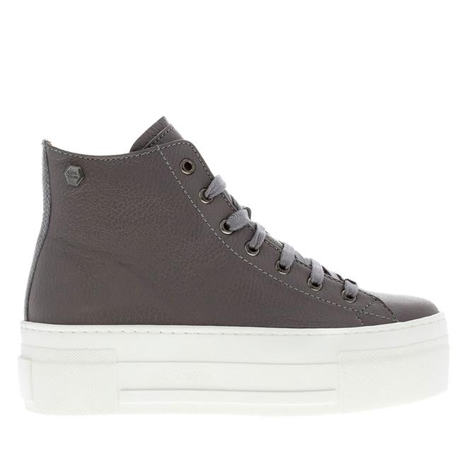 Carl Scarpa Roz Grey Leather High Top Trainers 2022